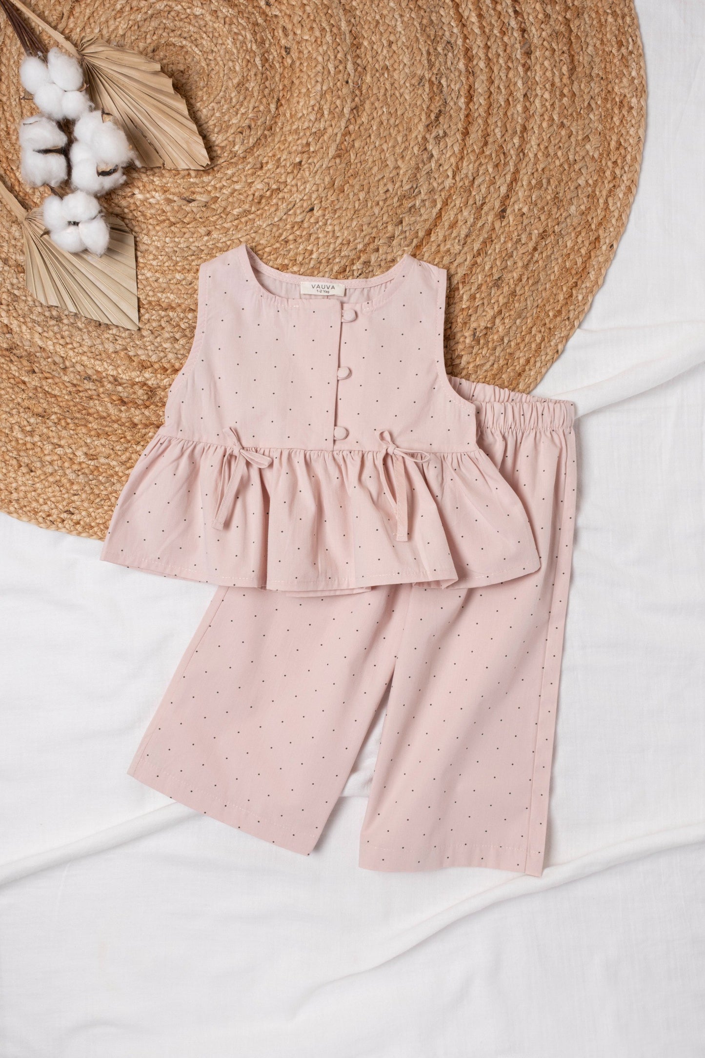 Ensemble à motif petits pois