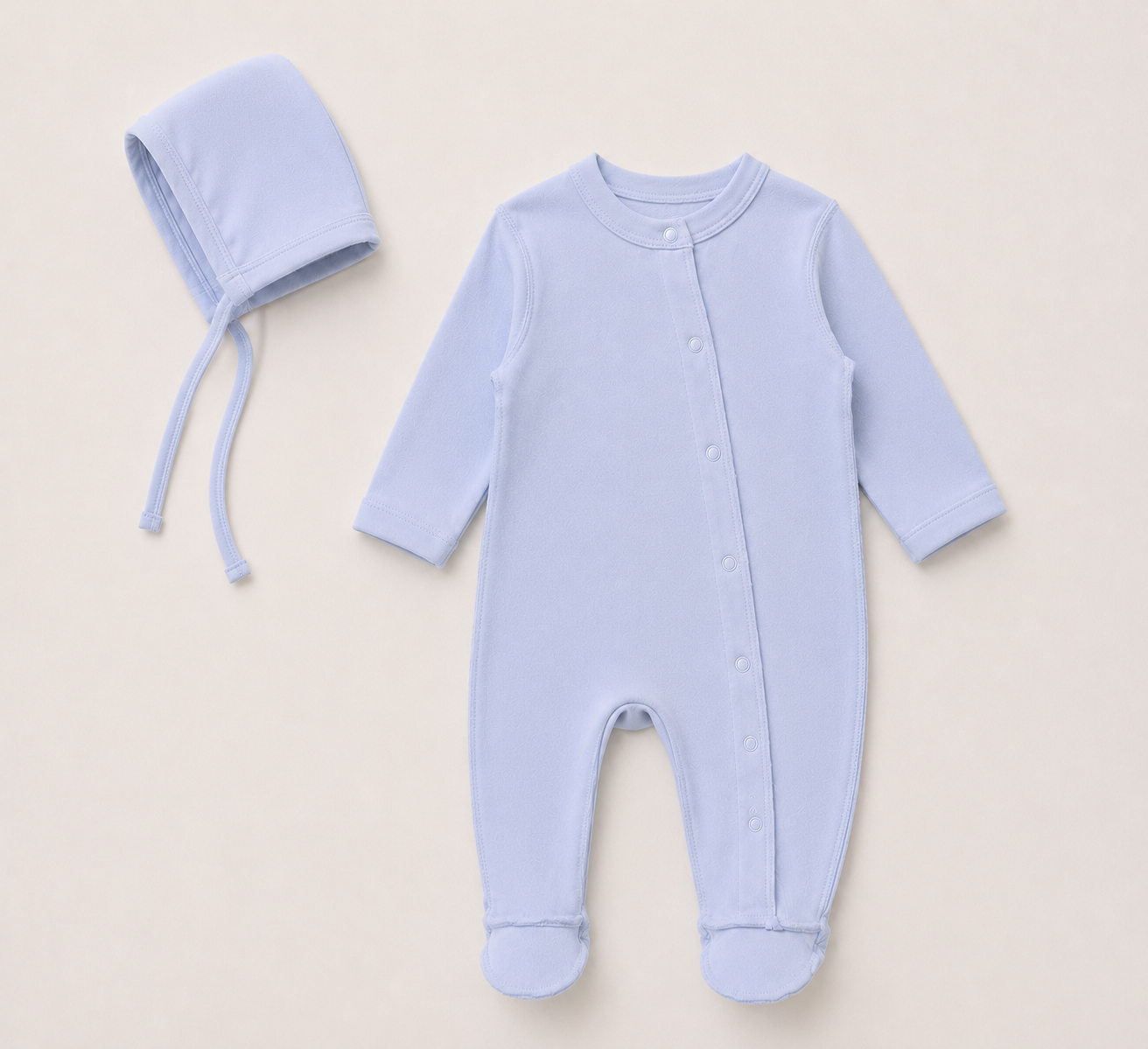 Grenouillère bleu avec bonnet