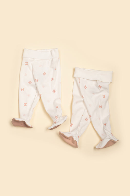 2 Pantalons corail et beige