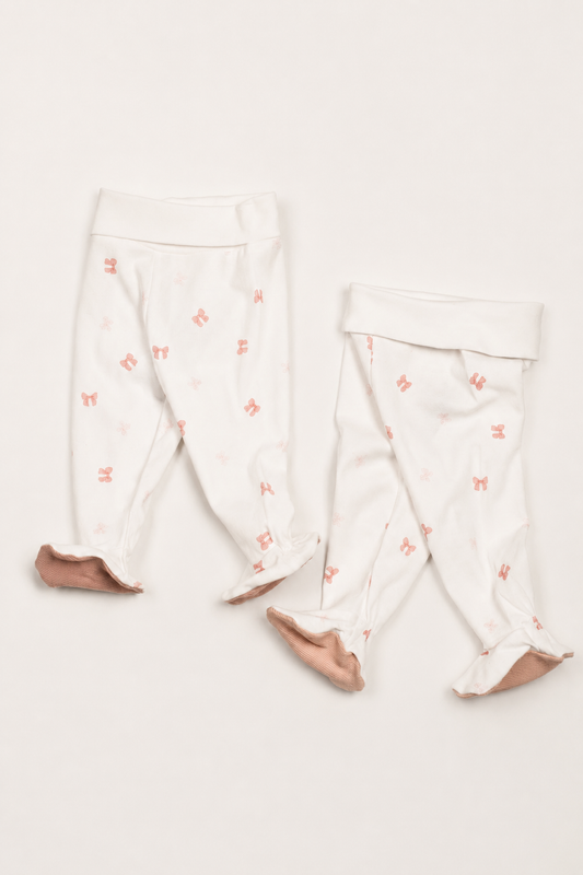 2 Pantalons corail et beige