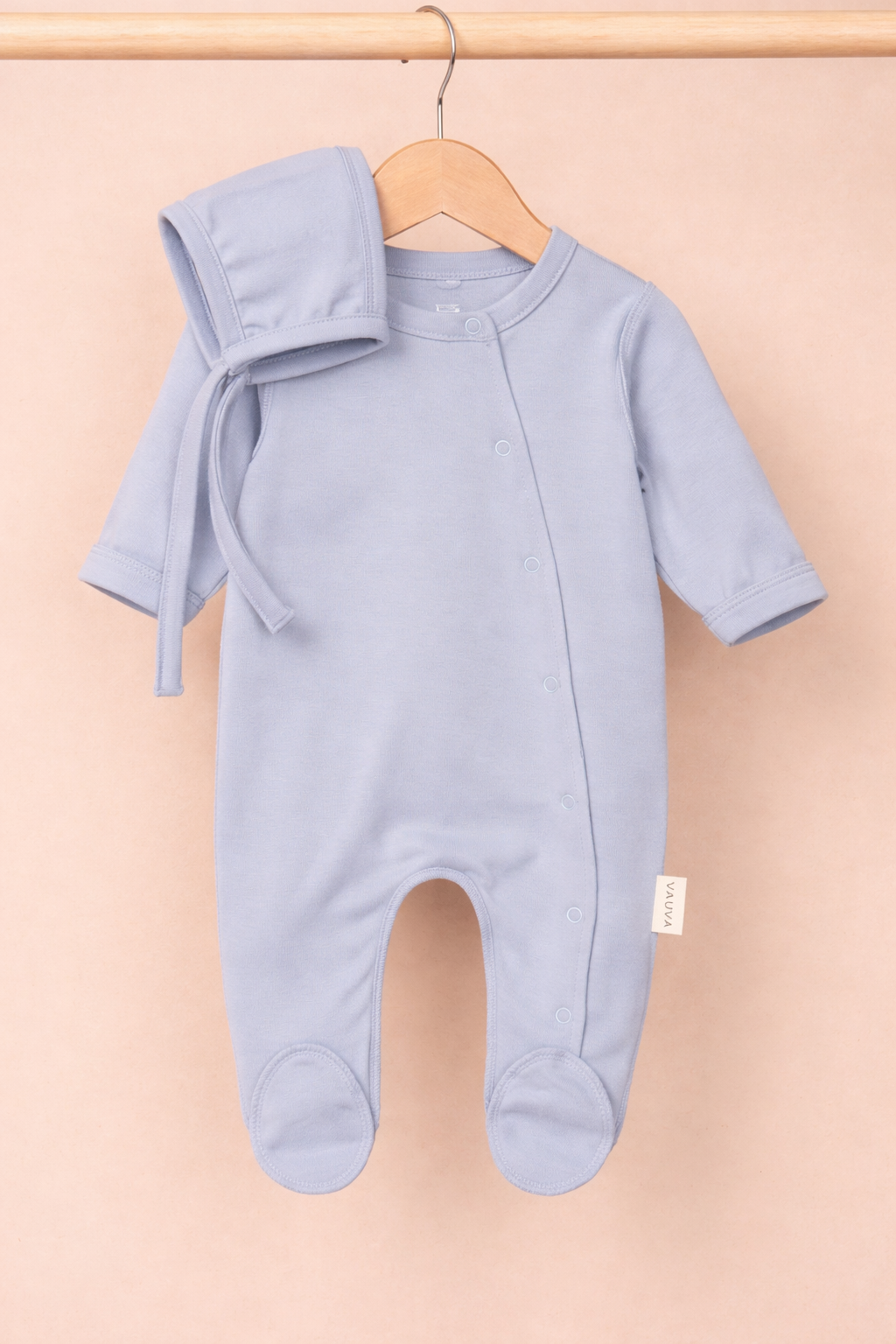 Grenouillère bleu avec bonnet