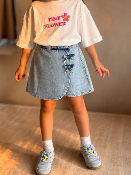 Ensemble jupe culotte en jean et t shirt