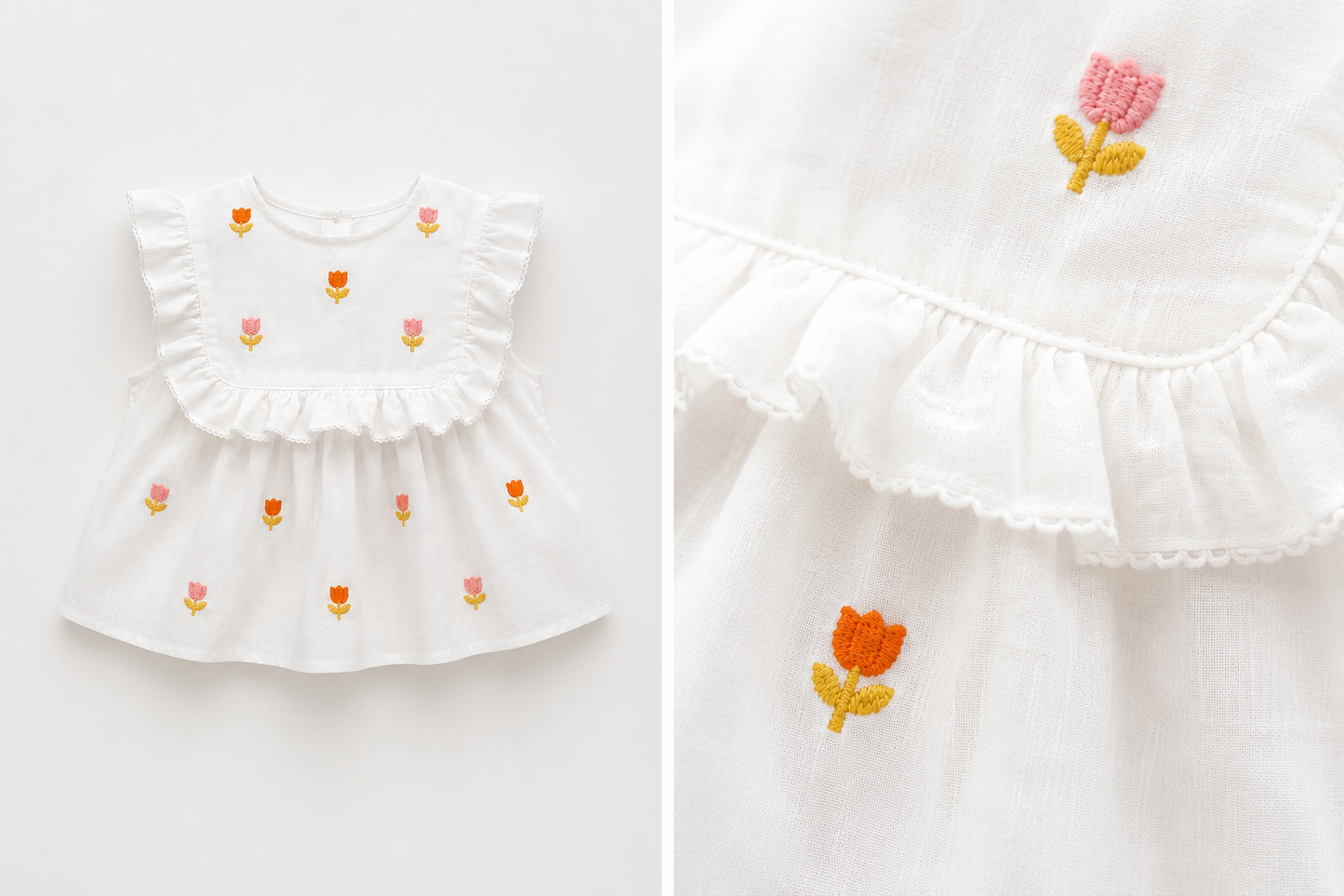 Chemise en lin avec broderie