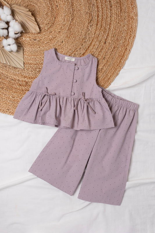 Ensemble à motif petits pois